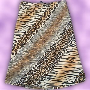 Vintage Express Animal Print Skirt